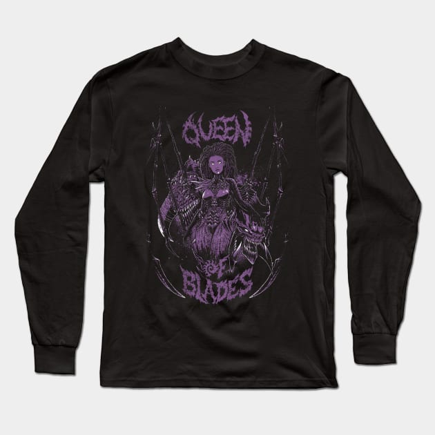 Queen of Blades Long Sleeve T-Shirt by Pixeleyebat